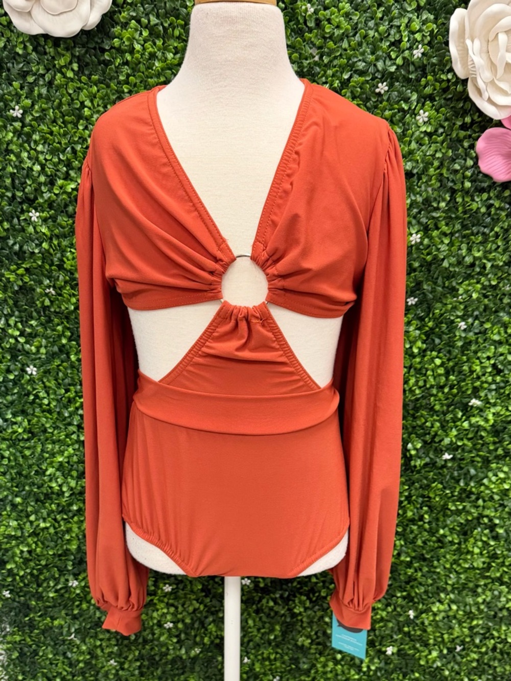 Dance Costume in Rust Orange with Ring Cutout